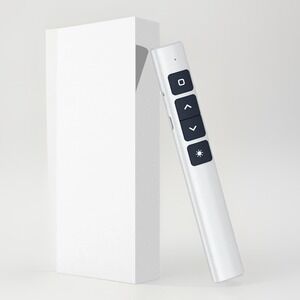 2.4 GHz Wireless Presenter with Red Pointer RF Remote Control Rechargeable White